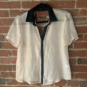 ASTR Button-Up Sheer Top